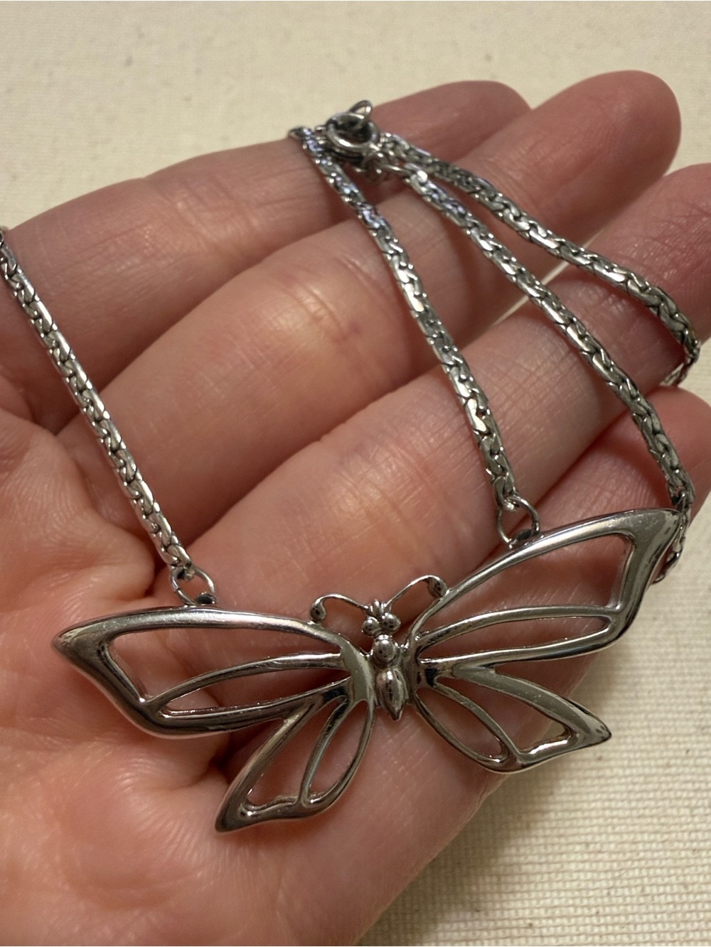 TRIFARI Silver-Toned Butterfly Pendant Necklace - Picture 6 of 8